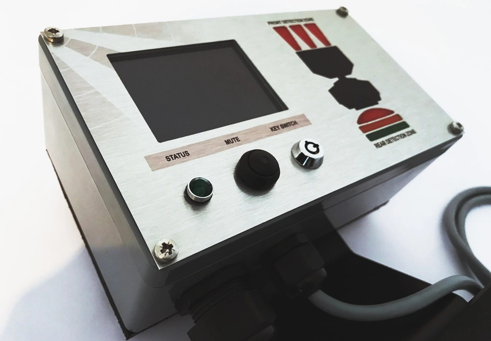 Example of one of our safety systems - this control box detects objects behind or around a vehicle