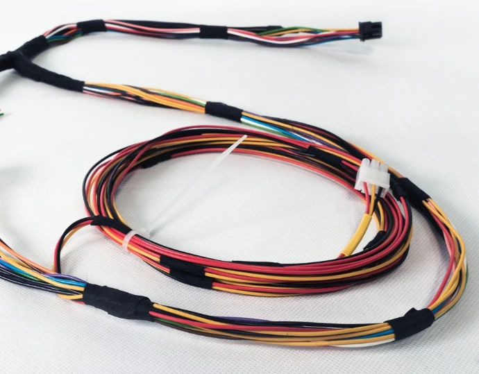 Simple wiring harness with multiple wires collected together