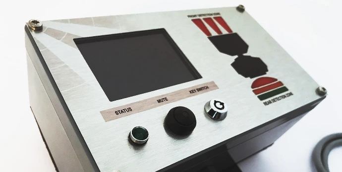 Safety system inside a steel box, with screen and controls