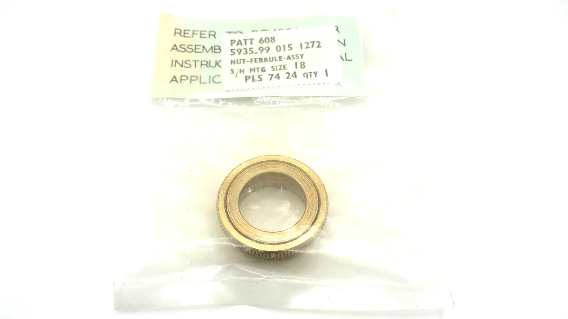 5935-99-015-1272 Nut Ferrule Assembly Size 18