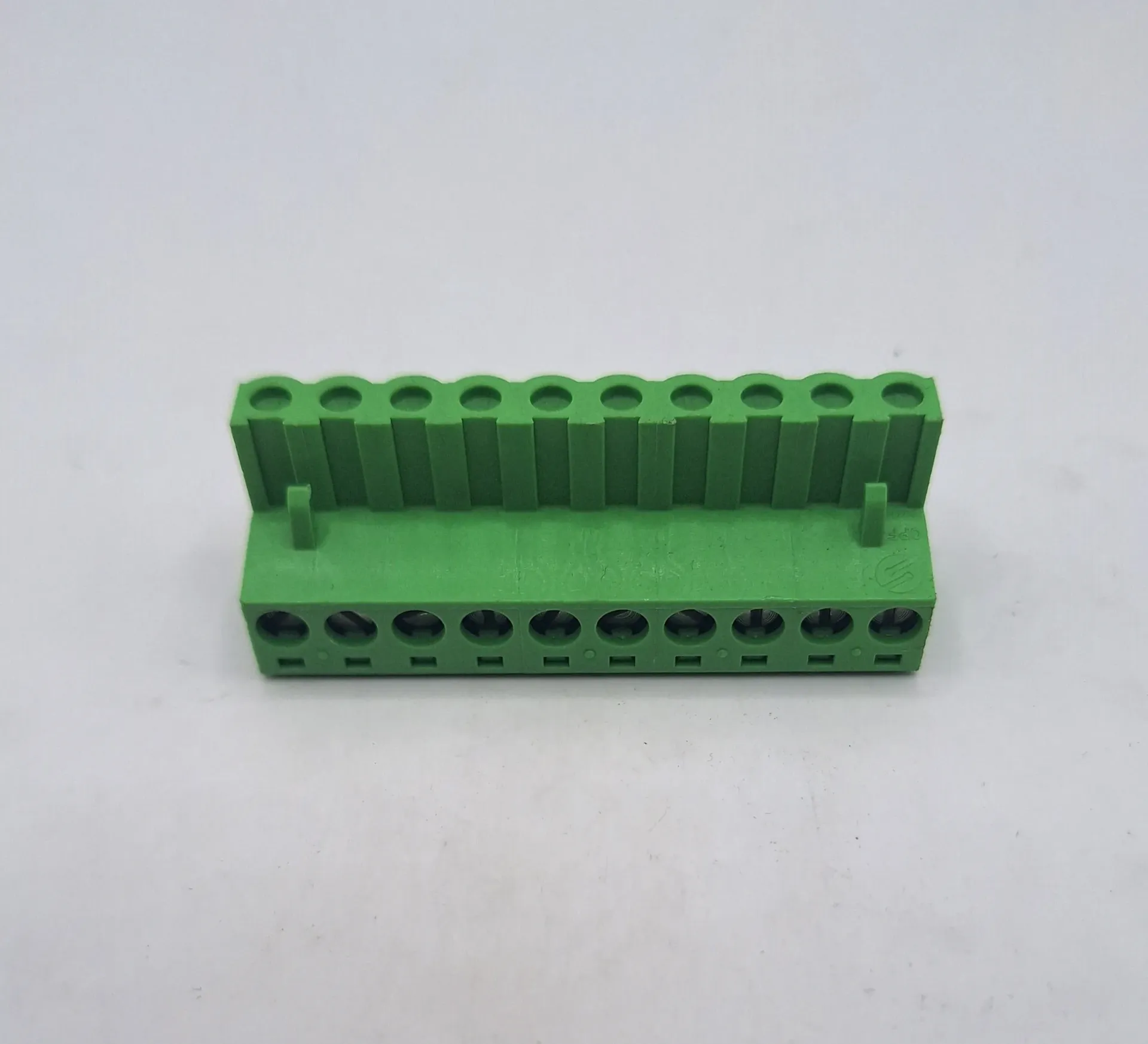 [9-00055] 10 Way 5.08mm Pitch Rising Clamp Terminal Block - Green