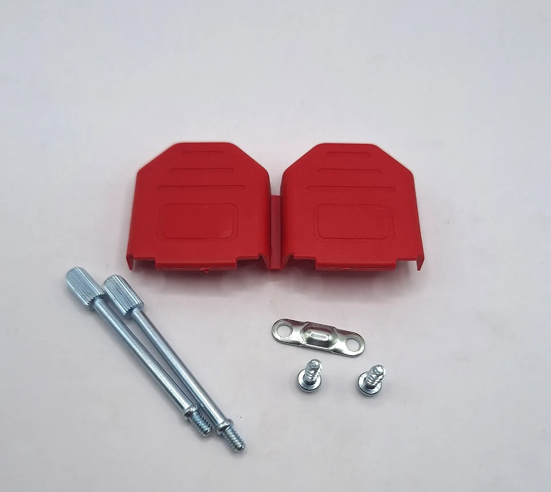 9 Way D Type Straight Hood - Thumbscrew - Red - Plastic